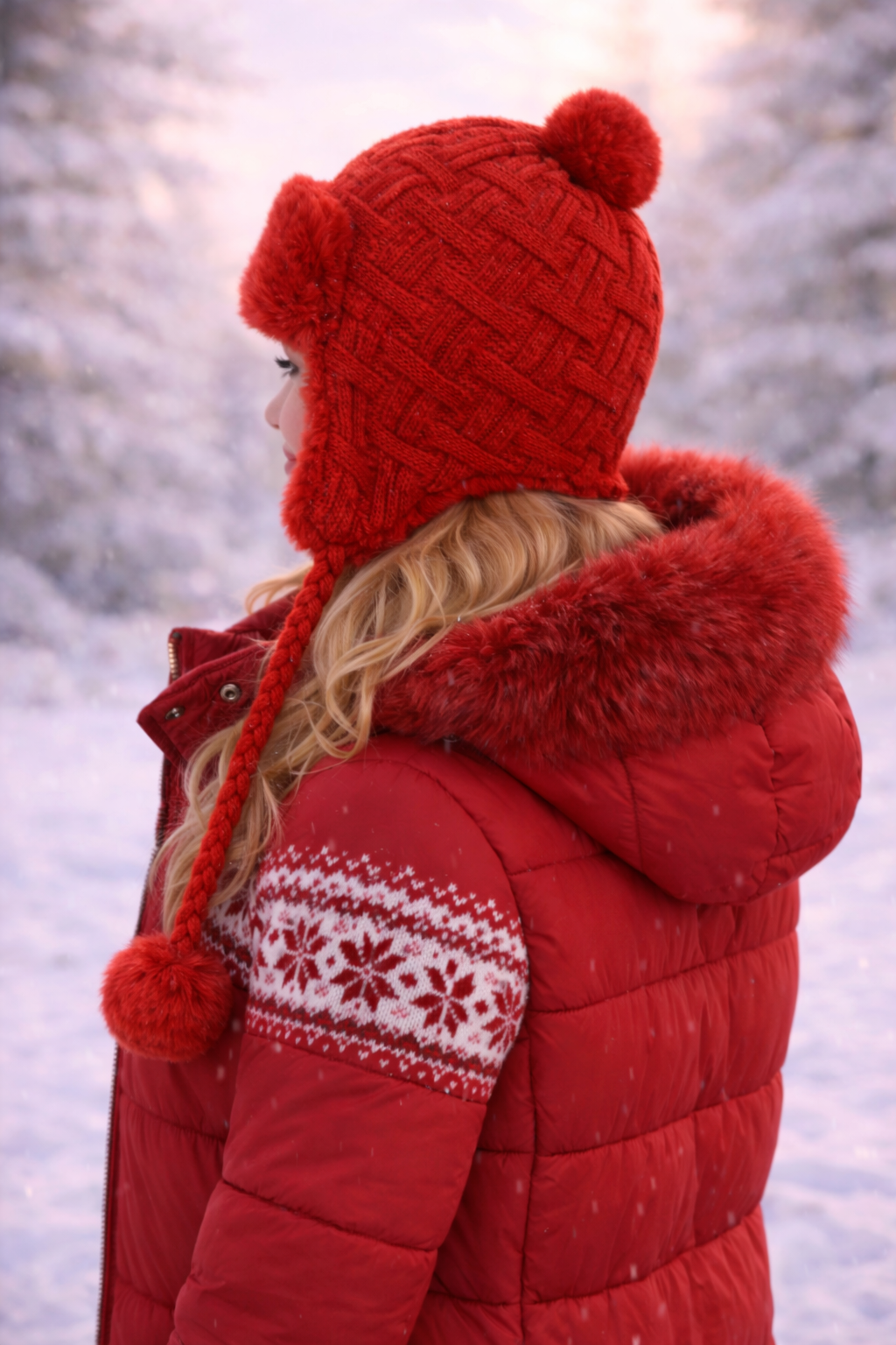 Scarlet Alpine Faux Fur Winter Hat