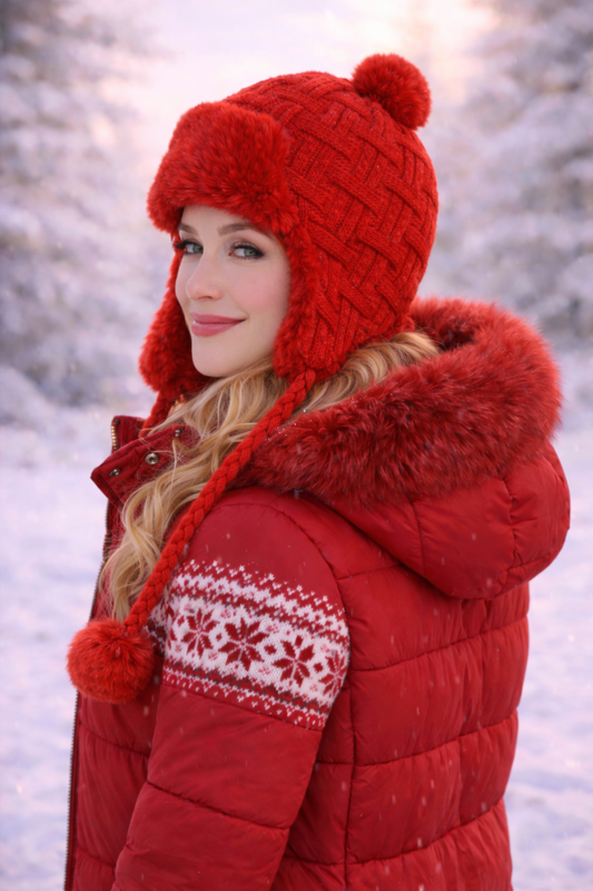 Scarlet Alpine Faux Fur Winter Hat