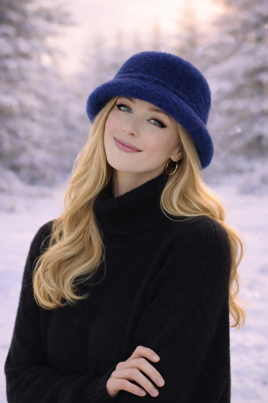 Midnight Aurora Faux Fur Winter Hat